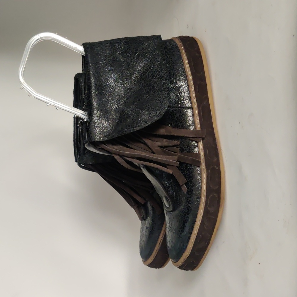 Vega Moccasin Booties By Free People sz 40 Black sneaker sole zipper boot